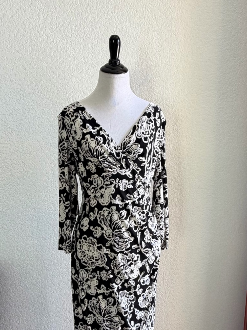Ralph Lauren Black & White Floral Women’s Dress - Picture 2 of 5